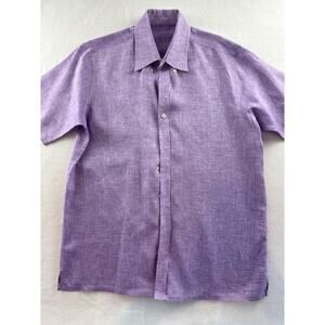 Men’s JWM J.Hillburn Purple Lino Dress Shirt L-XL